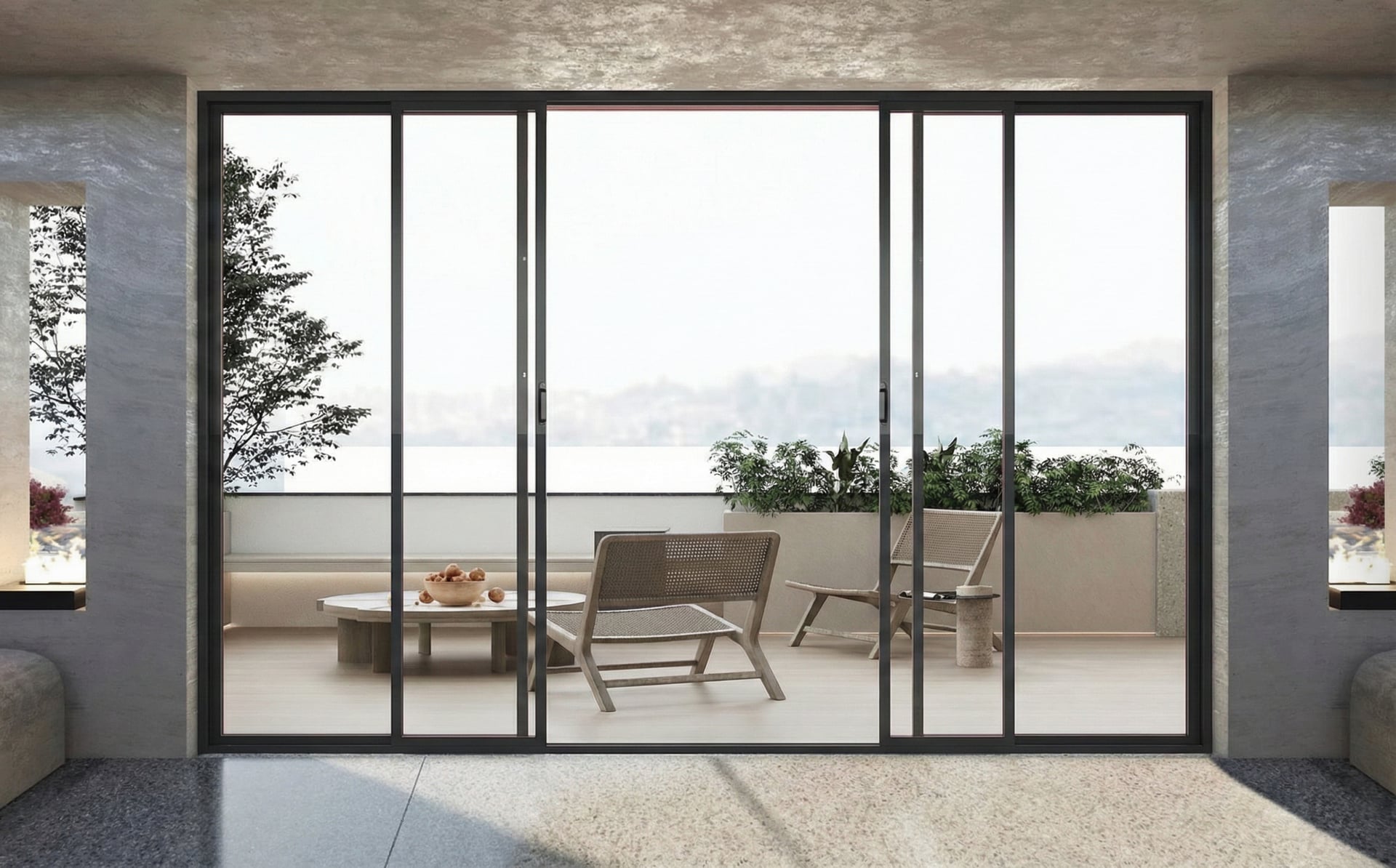Phantom S-Series sliding glass doors in modern interior setting